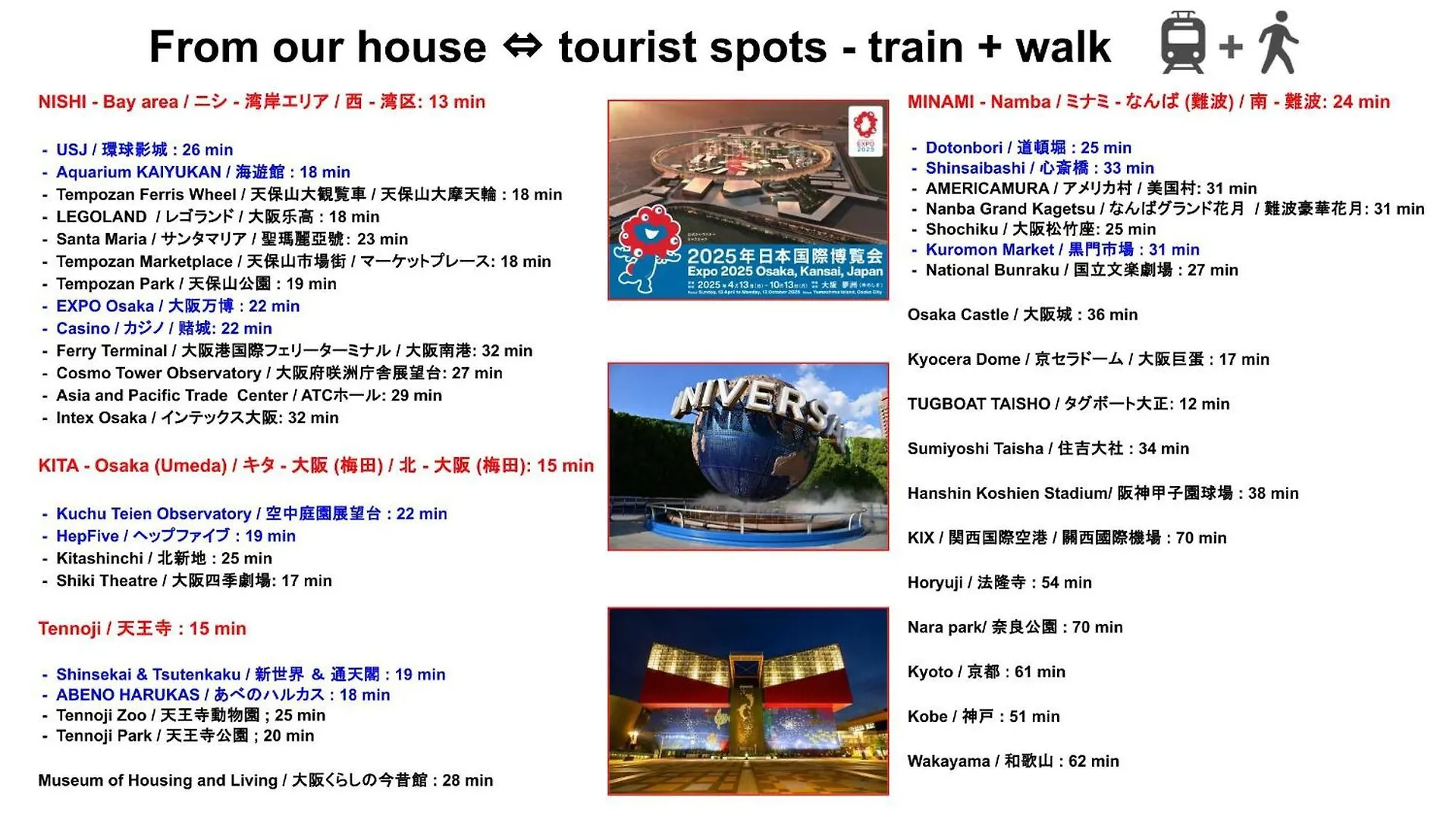 Expo Express Gateway: 15-Min to Nishi & Tempozan Apartment Osaka Japan